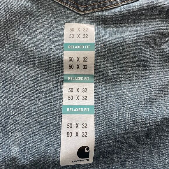 Carhartt Mens 50 X 32 Relaxed Fit Holter Jean Lot of 2 Dark and Medium Wash NWT - Picture 5 of 5